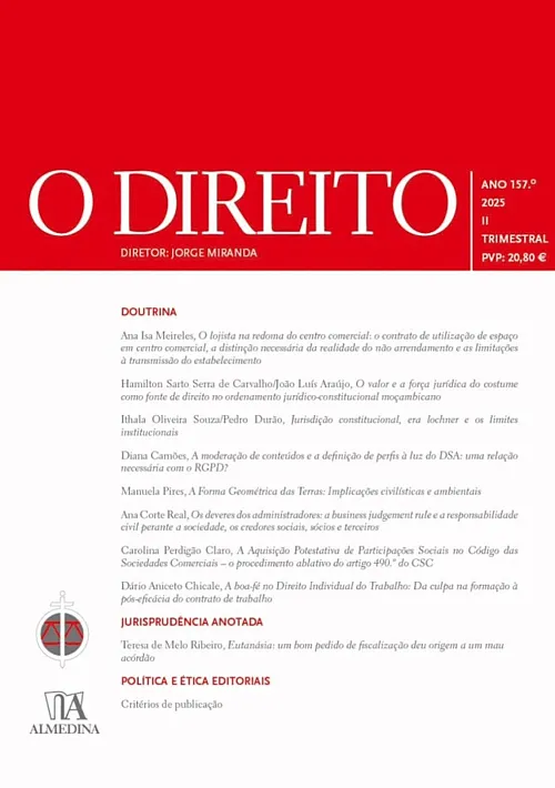 A Aquisição Potestativa de Participações Sociais no Código das Sociedades Comerciais - o procedimento ablativo do artigo 490.º do CSC - artigo de Carolina Perdigão Claro na Revista O Direito